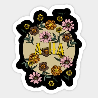 A-Ha Name Personalized Flower Retro Floral 80s 90s Name Style Sticker